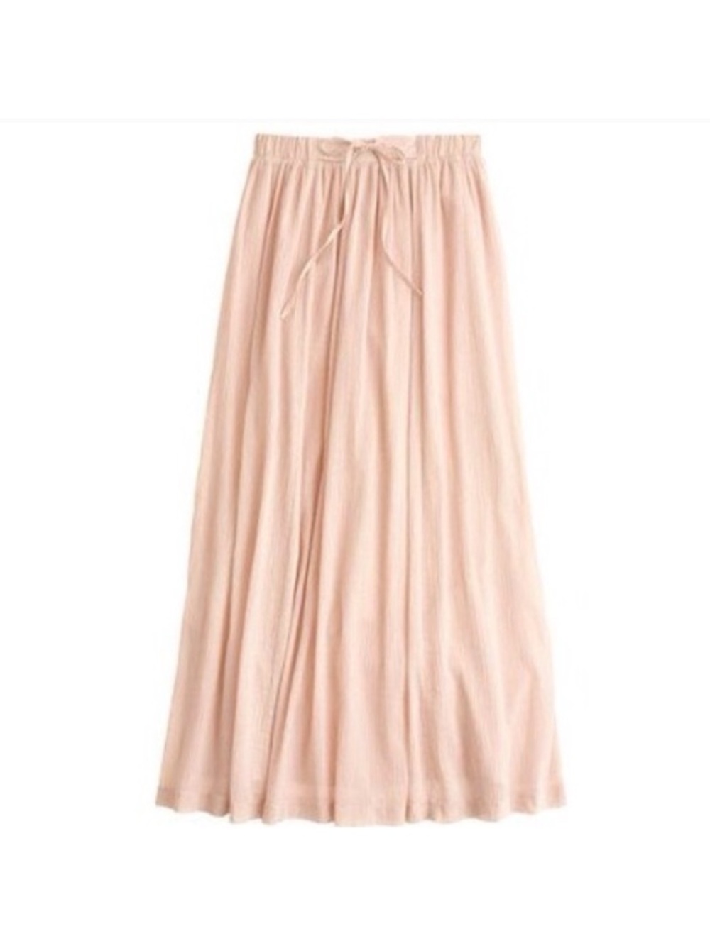 J. Crew Light Blush Drawstring Maxi Skirt